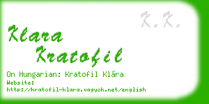 klara kratofil business card